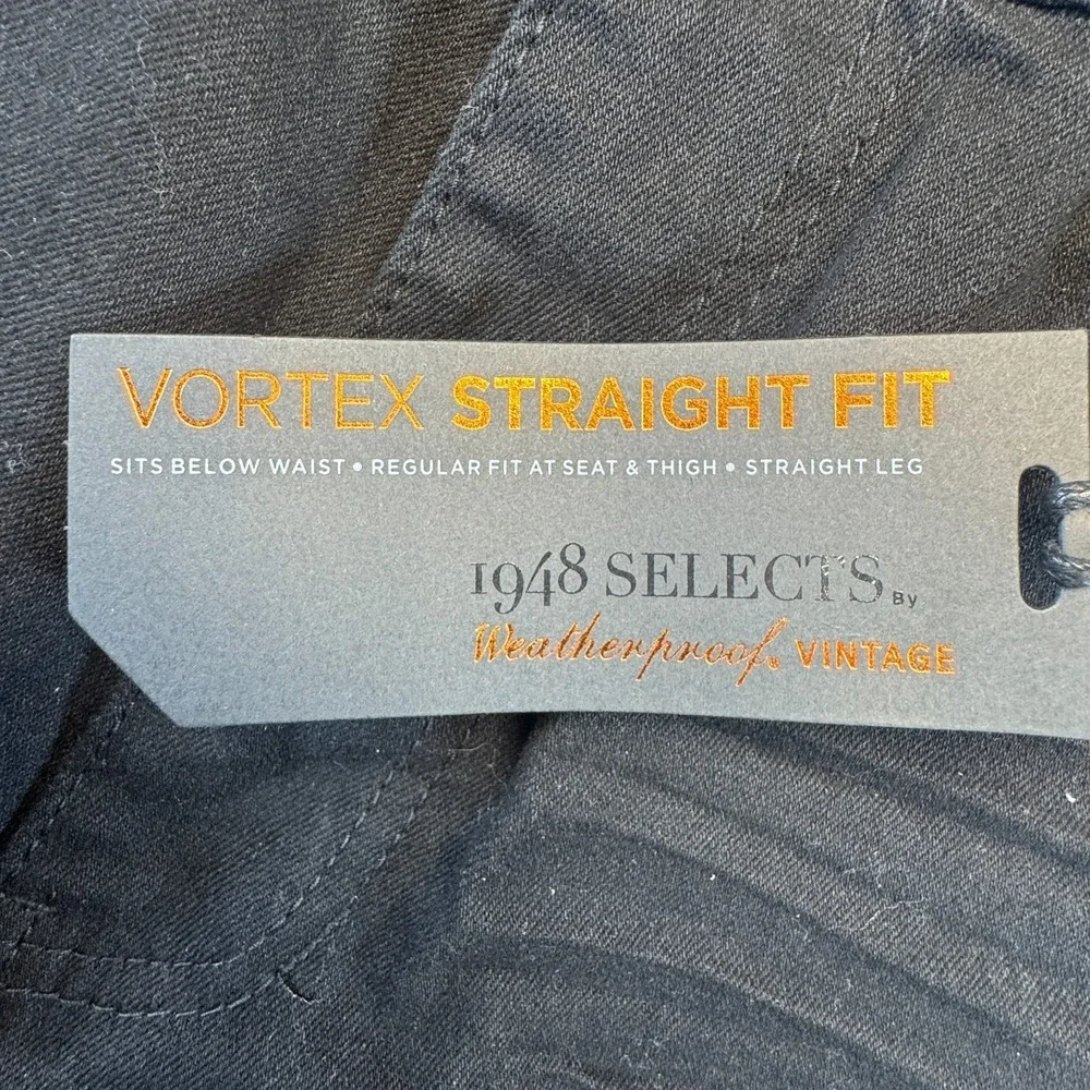 Weatherproof  Vintage 1948 Selects Black 36x32 Mens Vortex Straight Fit